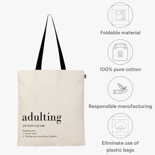 EcoRight Eco Right Canvas Reusable Cotton Tote Bag for Women  for School  Grocery  Shopping  Beach & Gifts for Womens - Image 5